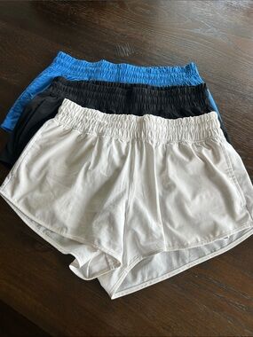 Aerie Offline Athletic Shorts set of 3 - White, Black, Blue